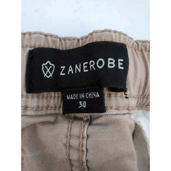 Zanerobe Sureshot Pants Men 34x31 Pull On Tapered Leg Khaki Jogger - Picture 3 of 13